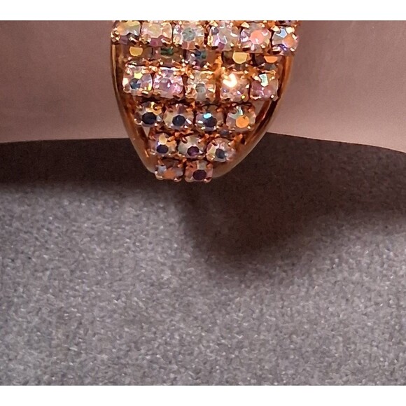 Vintage AB Rhinestone Wide Clamper Bracelet - Picture 4 of 8